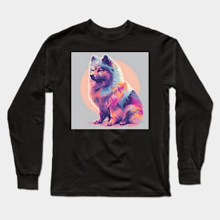 Keeshond in 80's Long Sleeve T-Shirt